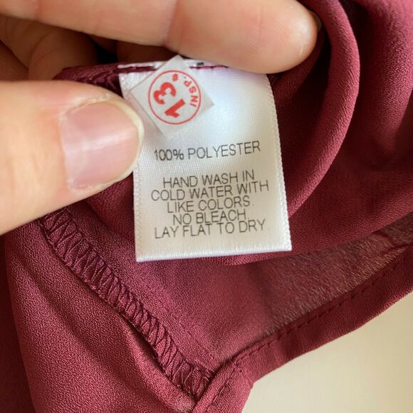 Harlowe & Graham Womens Maroon Crochet Balloon Long Sleeve Blouse Top Small NWT - Picture 7 of 10